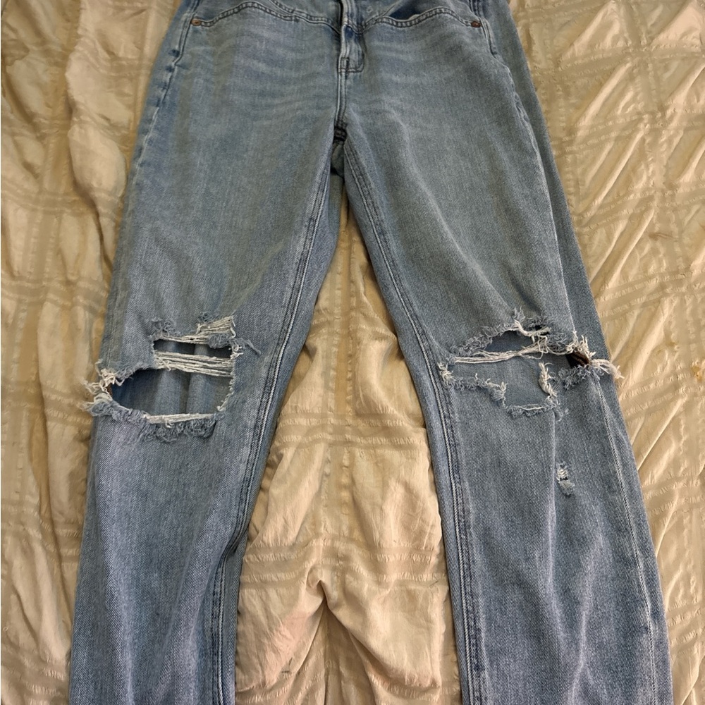 Women's Distressed Blue Jeans